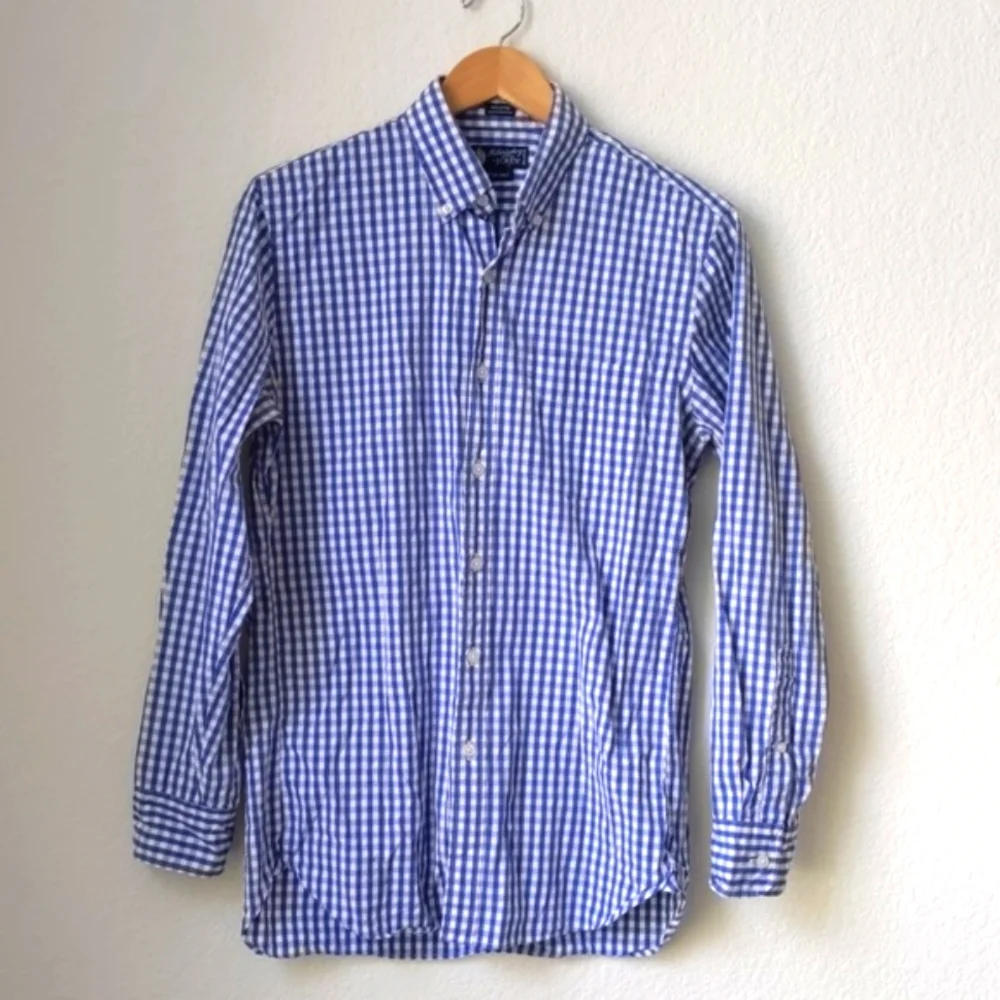J.crew blue gingham haberdashery button down small J.crew